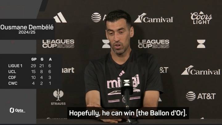 布斯克茨：希望登贝莱夺得金球奖，但很明显一些巴萨球员也配得上